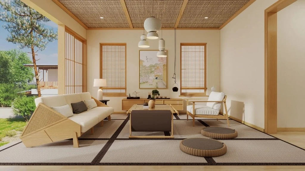 Weaving an Oriental Quiet Home living-room