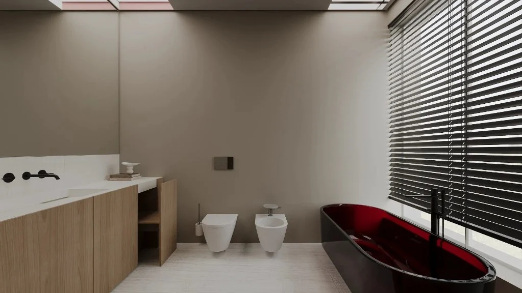 Timeless Harmony: A Modern Classic Open-Concept Living Space bathroom