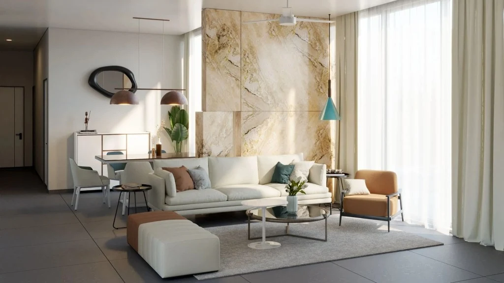 Modern Elegance Meets Earthy Luxury living-room