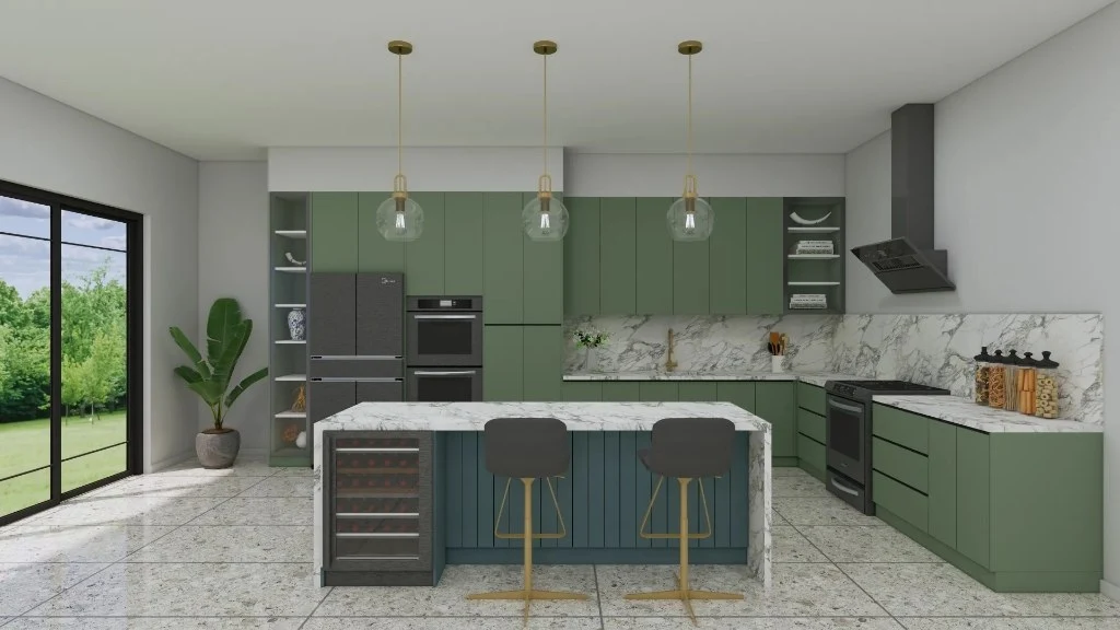 Modern kitchen and livingroom kitchen