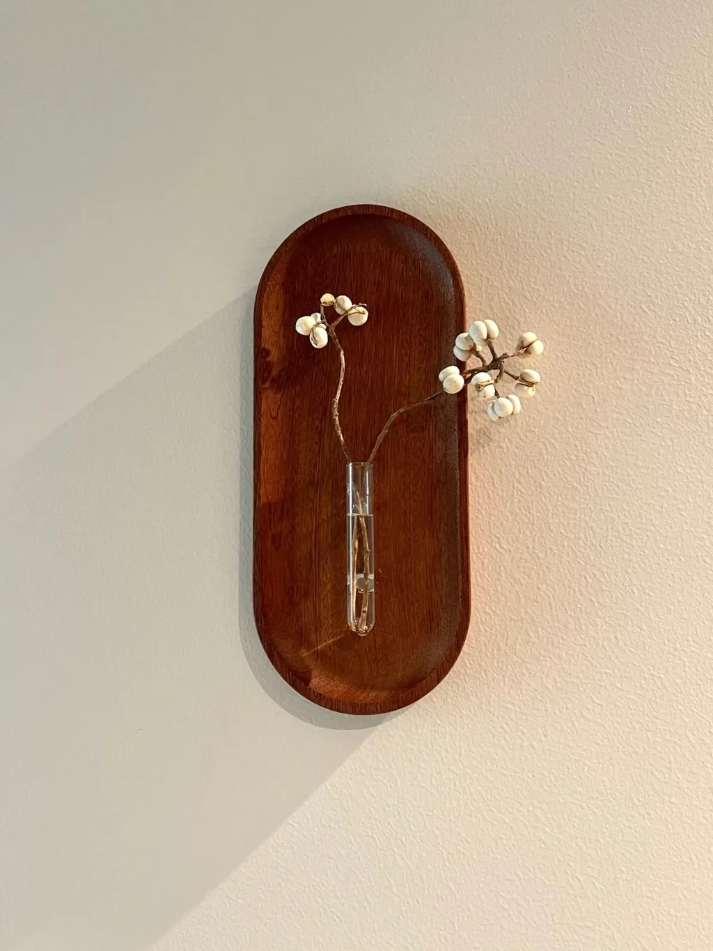 ✨ DIY Wooden Wall Vase | A Tiny Touch of Nature 🌿  Who knew a simple wooden tray and a glass tube