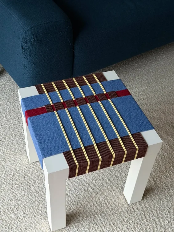 DIY IKEA Hack: Yarn-Wrapped Side Table 🧶  🛠 Materials & Budget ·A boring white IKEA LACK side table