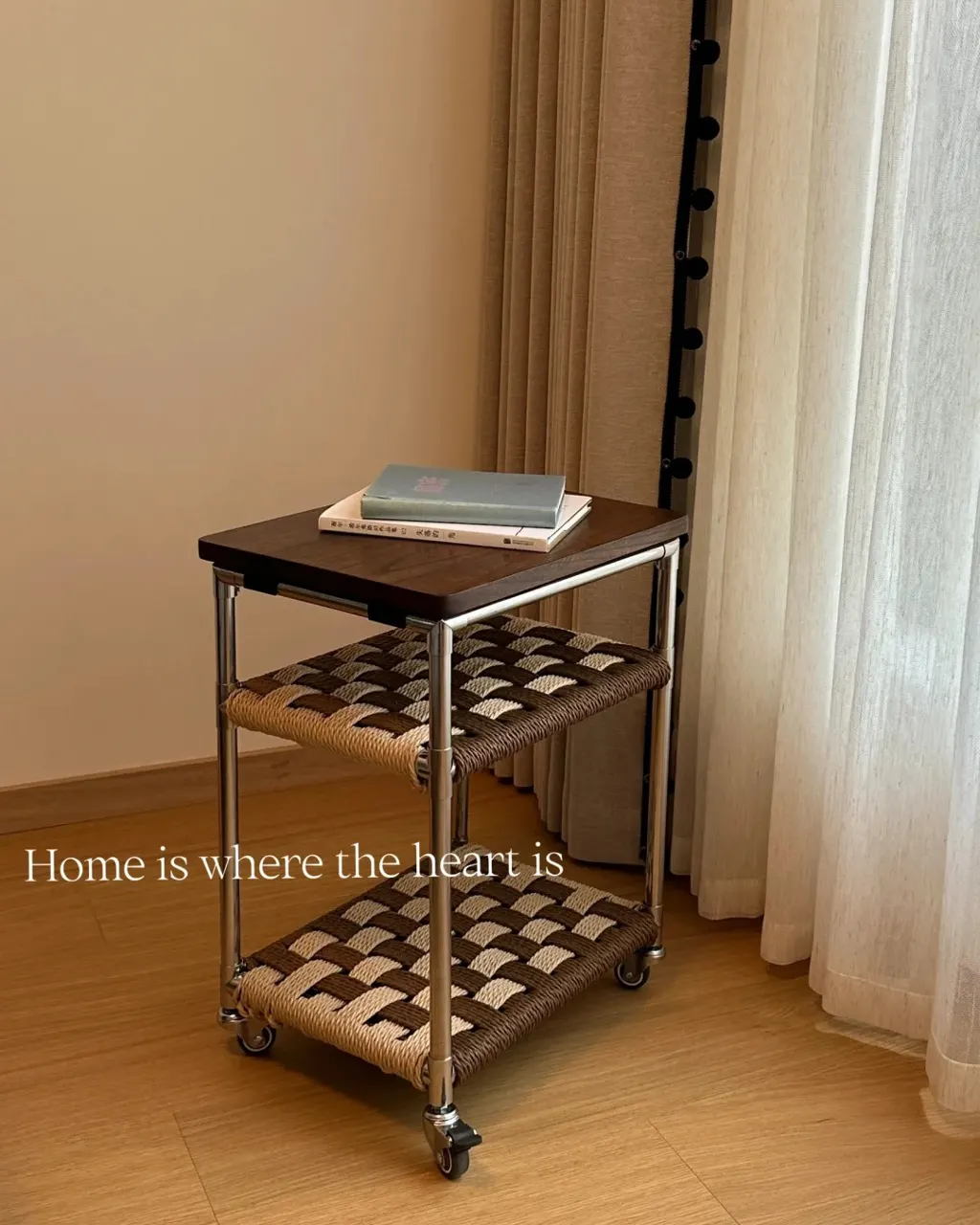 DIY Mid-Century Modern Side Table  🛠️ Materials  · Wood & Finish: 1 Pine board (40x30x2cm), 1 tin