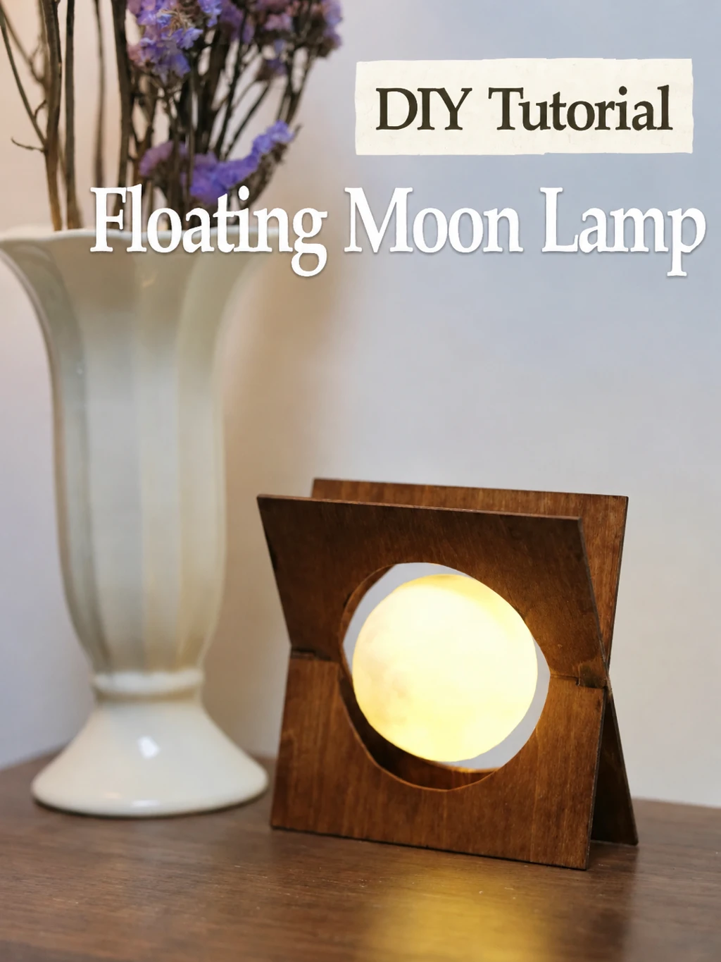 I only spent 8 RMB 💰 to make this super cool floating moon lamp!  The trick is using magnets to