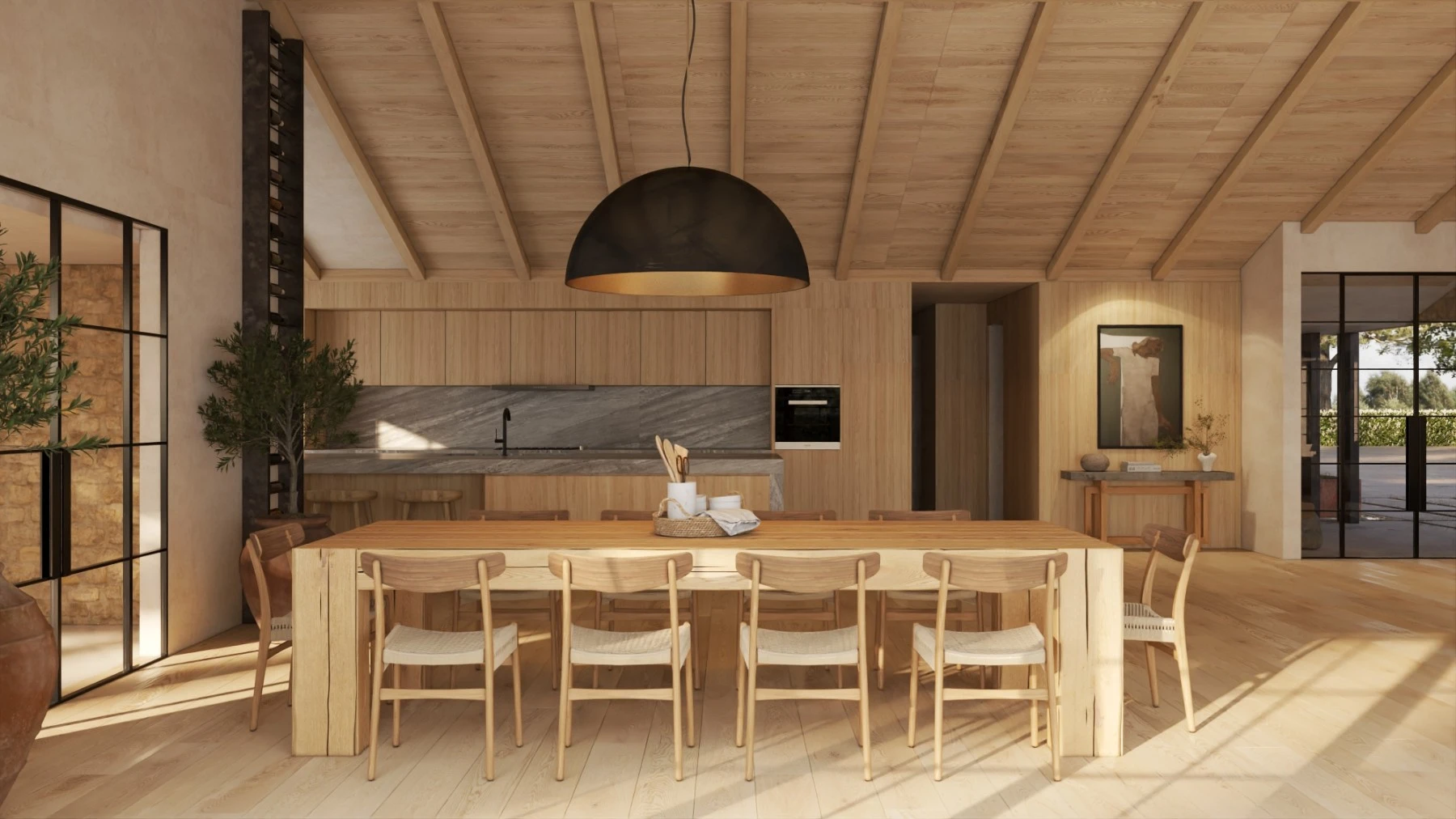 natural materuals are used in living room 