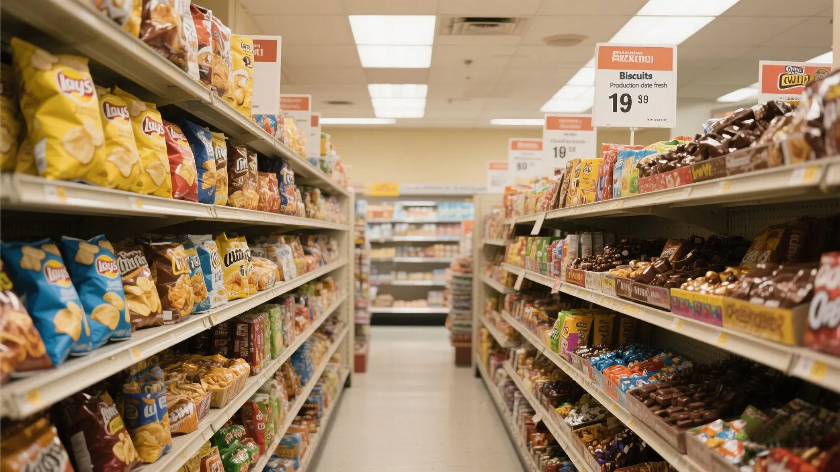 Convenience store commodity shelves