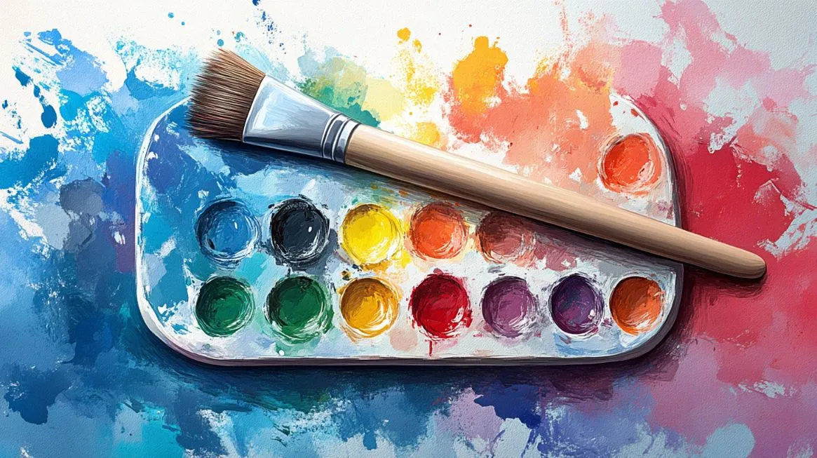 Hand-drawn color palette following the design trend