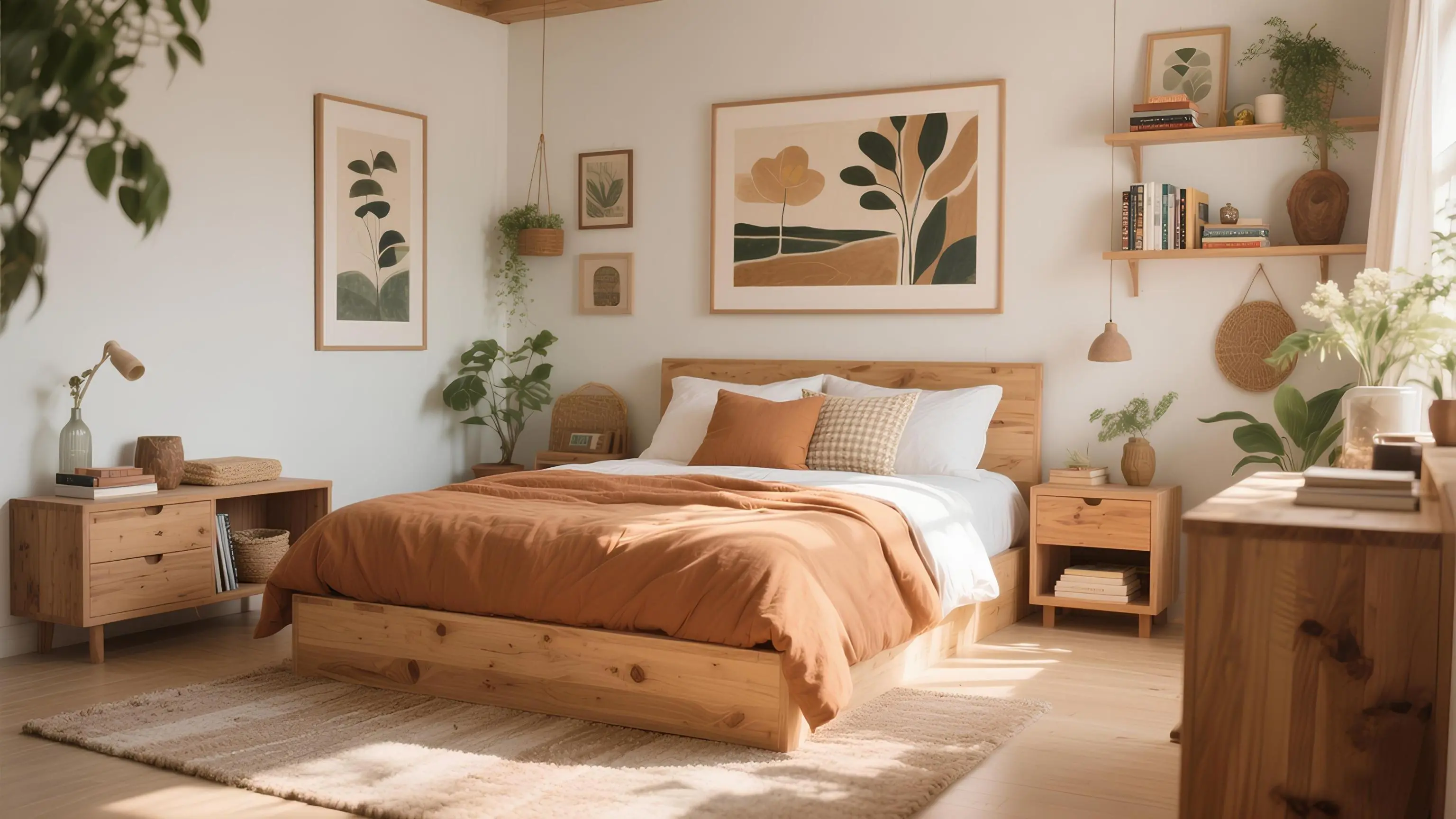 Intentional application of colors in the bedroom space