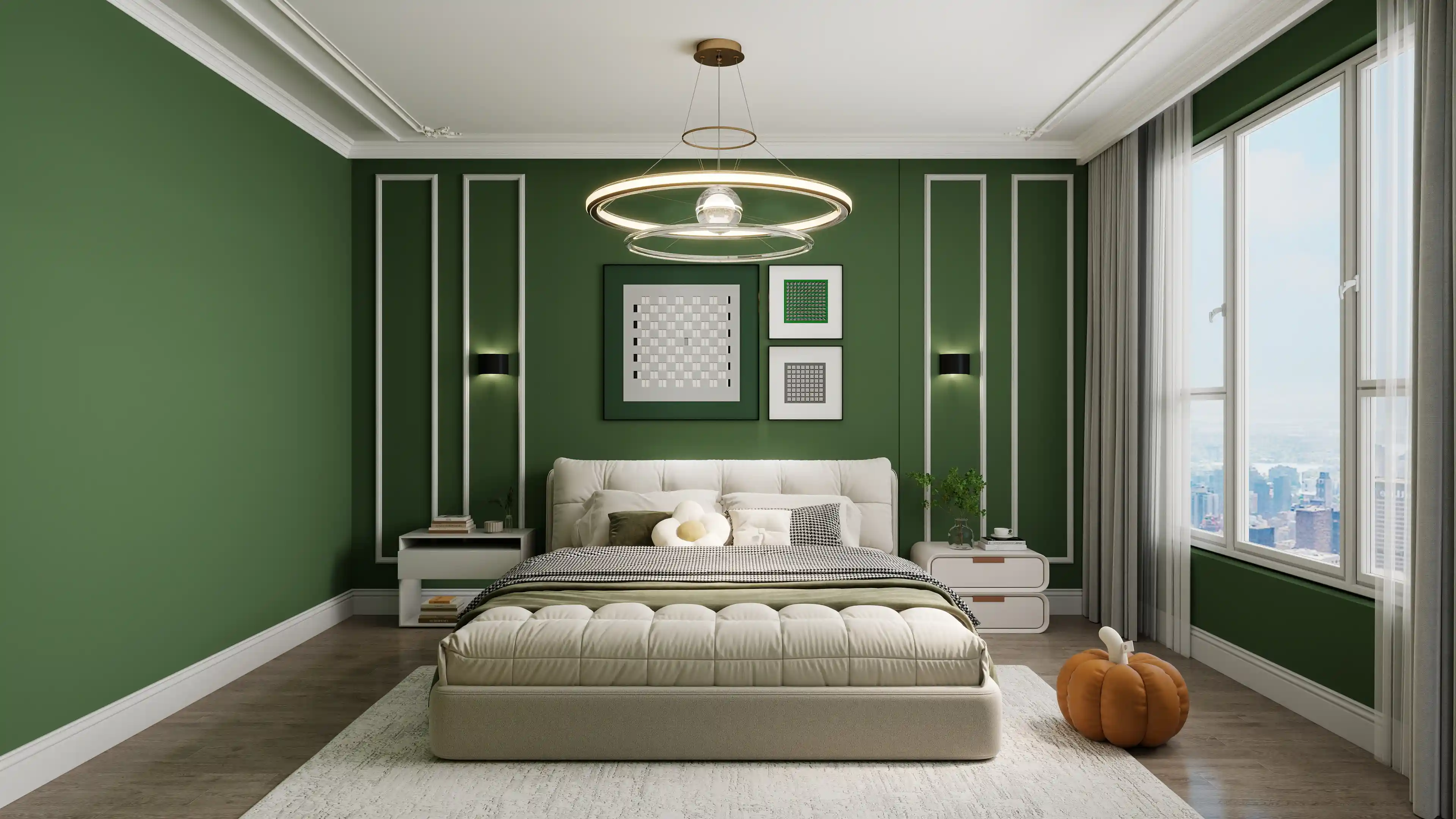 BEDROOM WITH GREEN