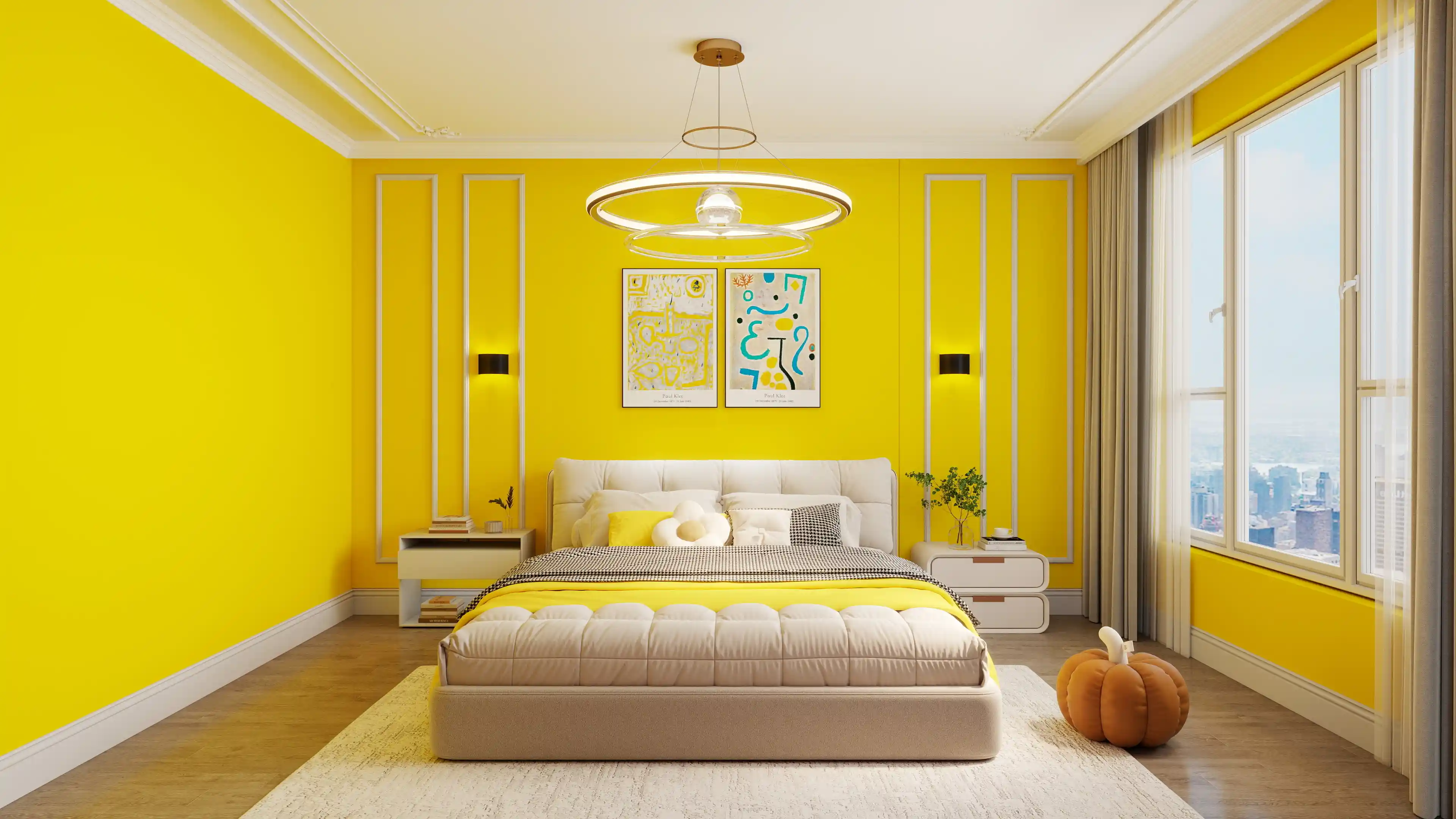 BEDROOM WITH YELLOW