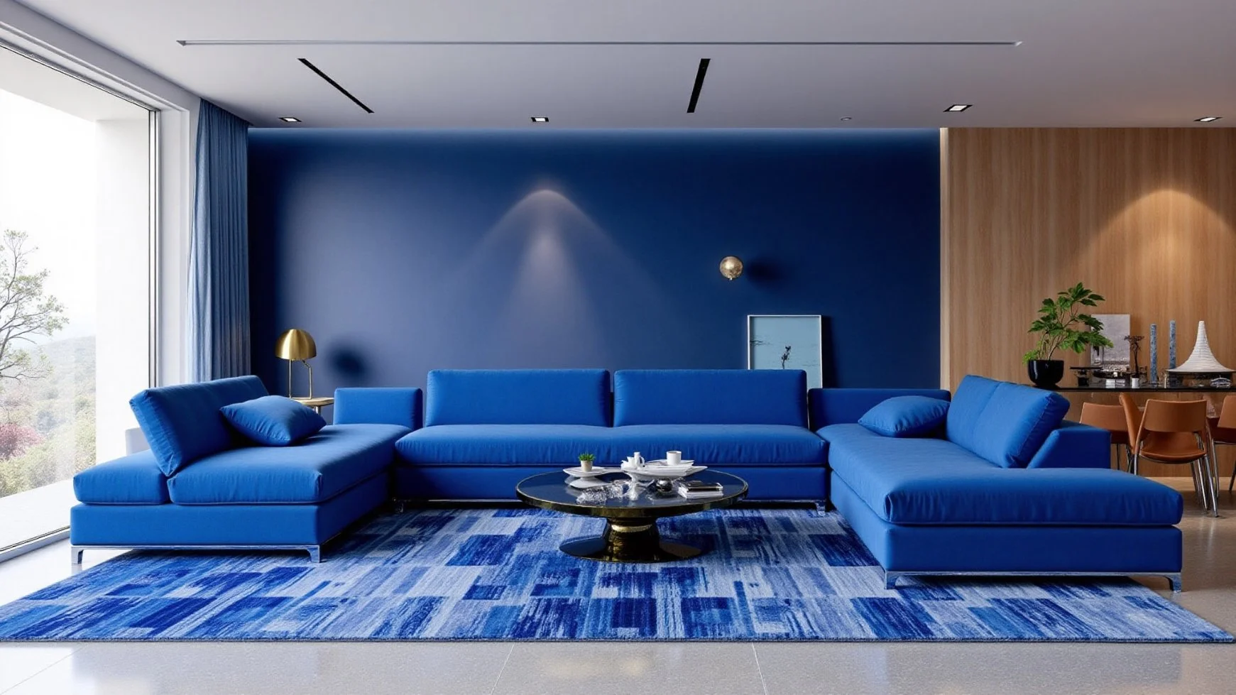 blue living room