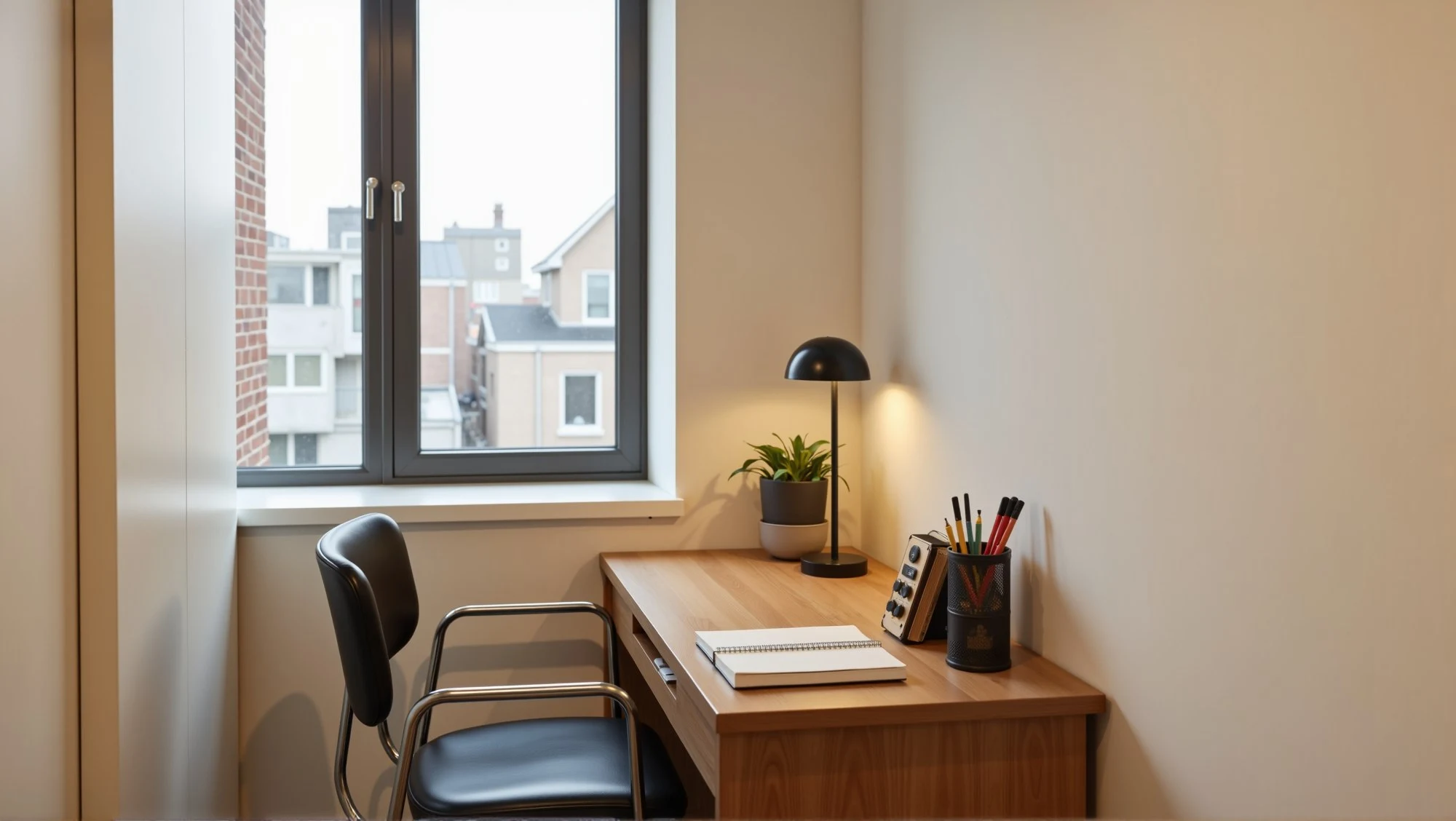 Budget-friendly study room setup with simple desk