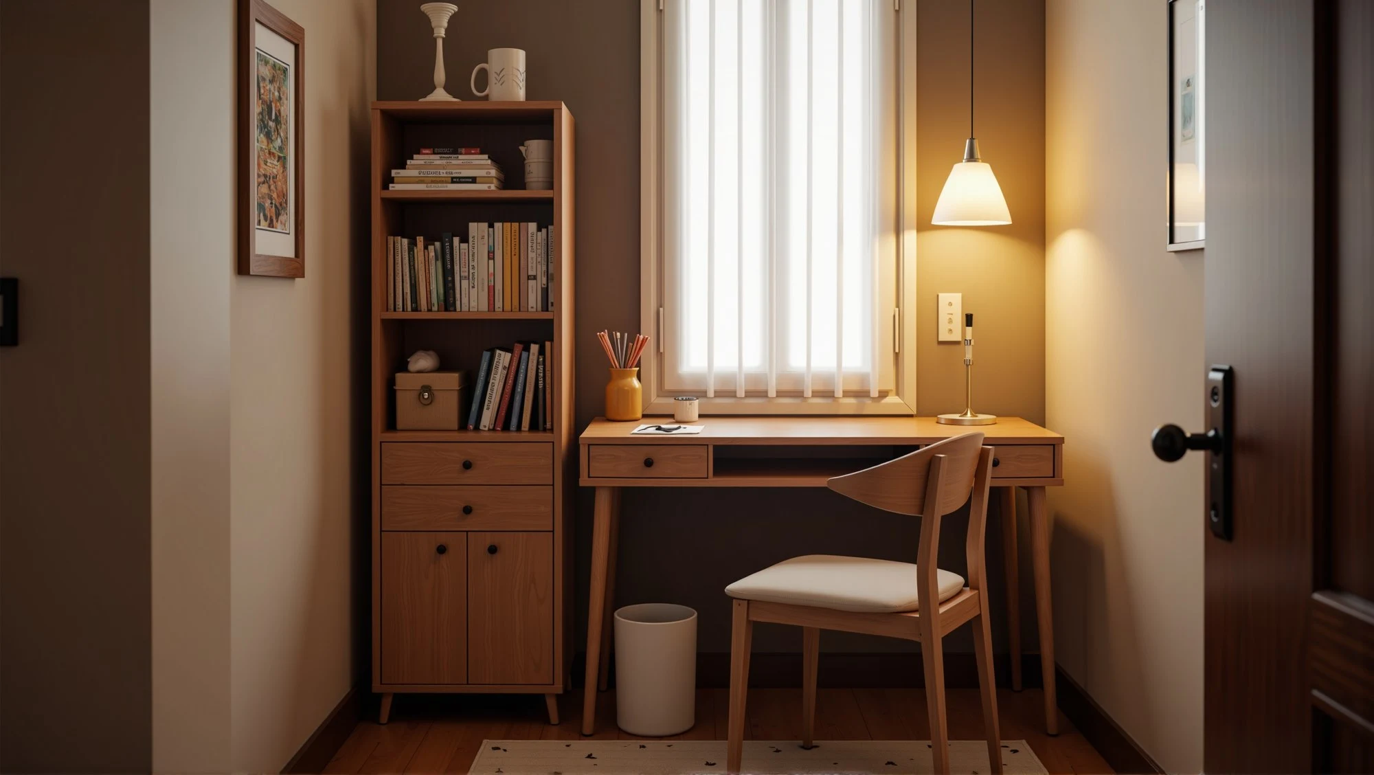 Low-cost cozy study room makeover