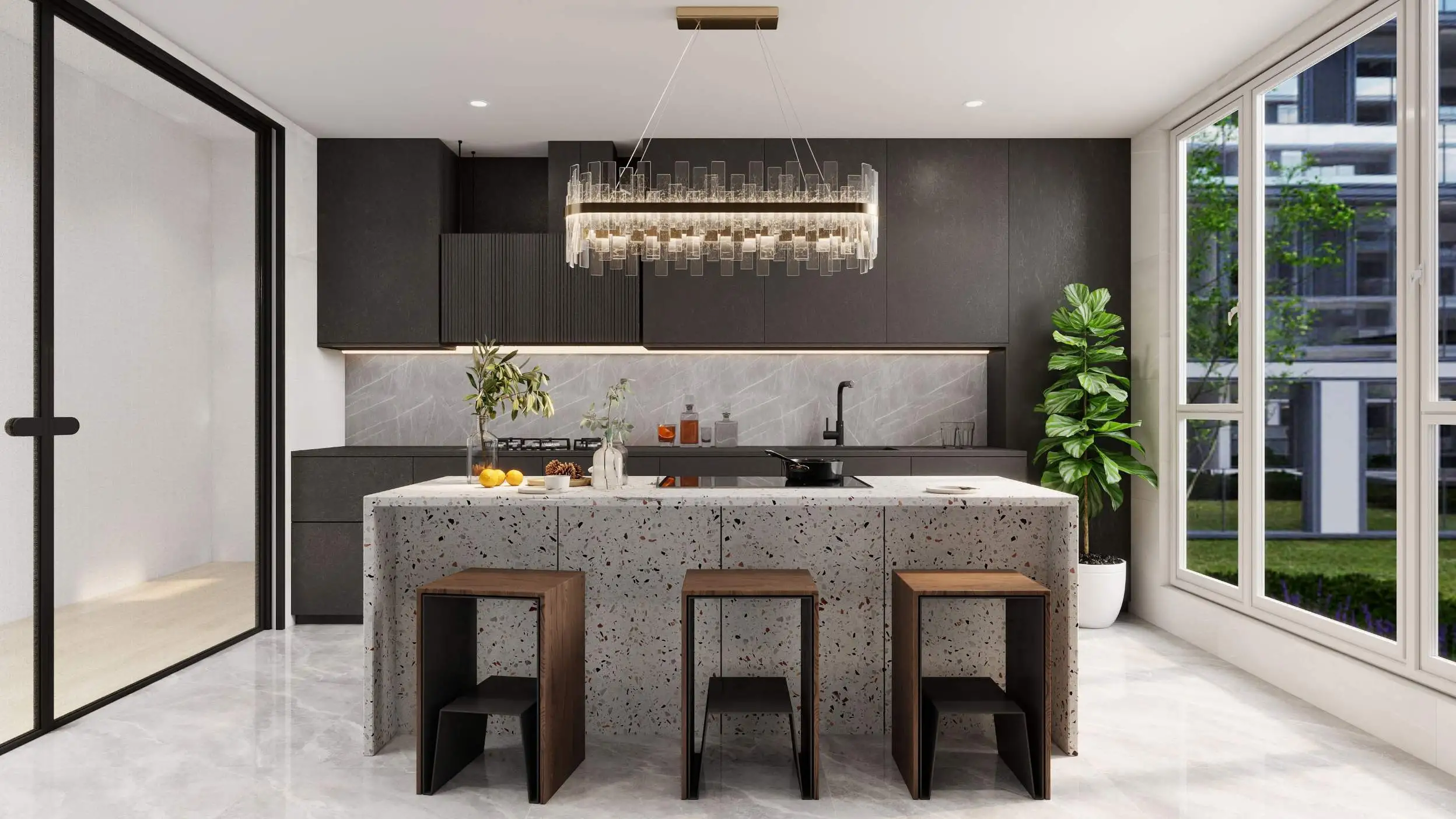 Luxurious interior design is combined with practicality