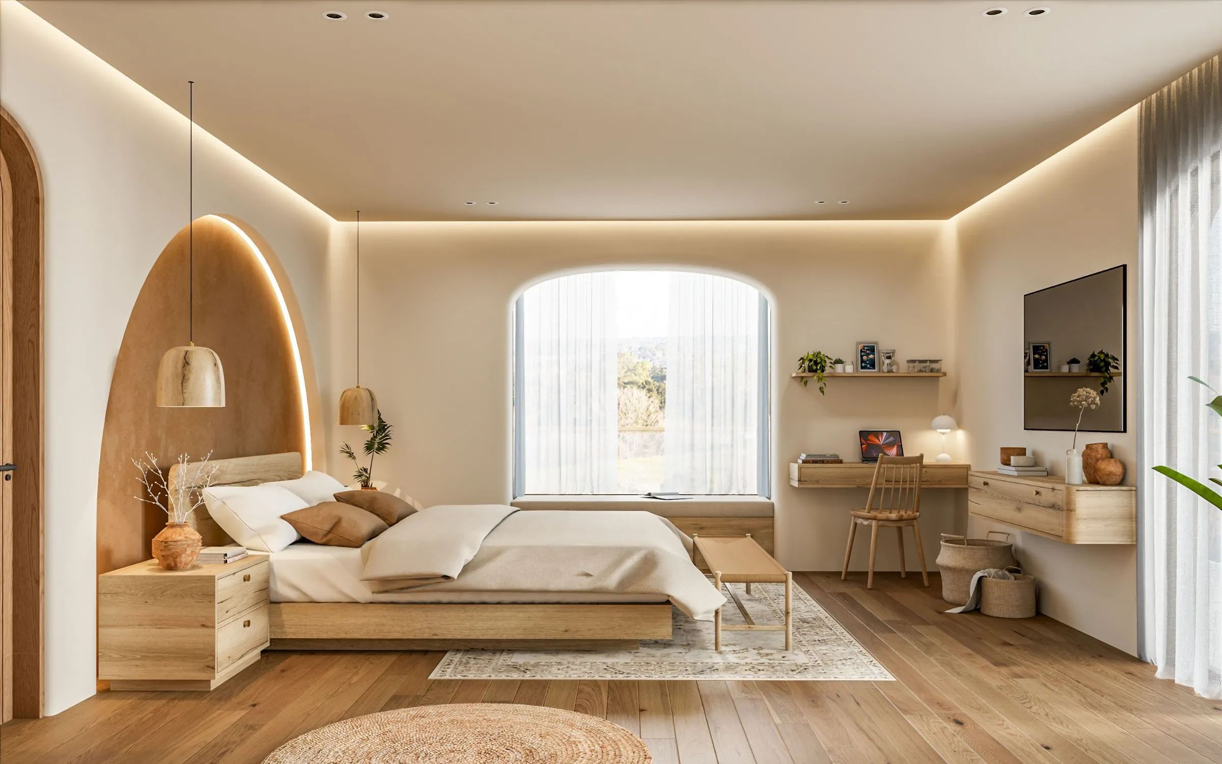 start with small change in bedroom to incorporate natural materials