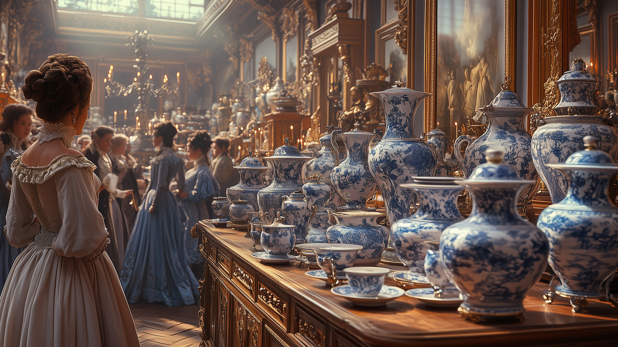 Chinese blue and white porcelain fantasy in European salons