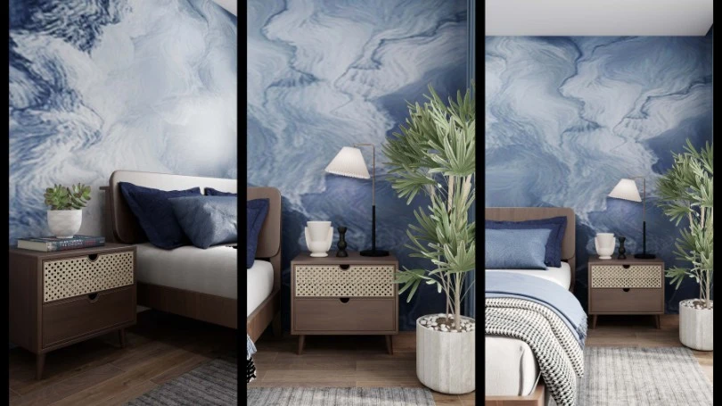 Gradual rhythm in interior design bedroom