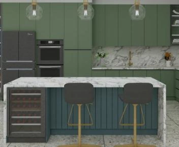 Cabinet design featuring classic medieval color palettes