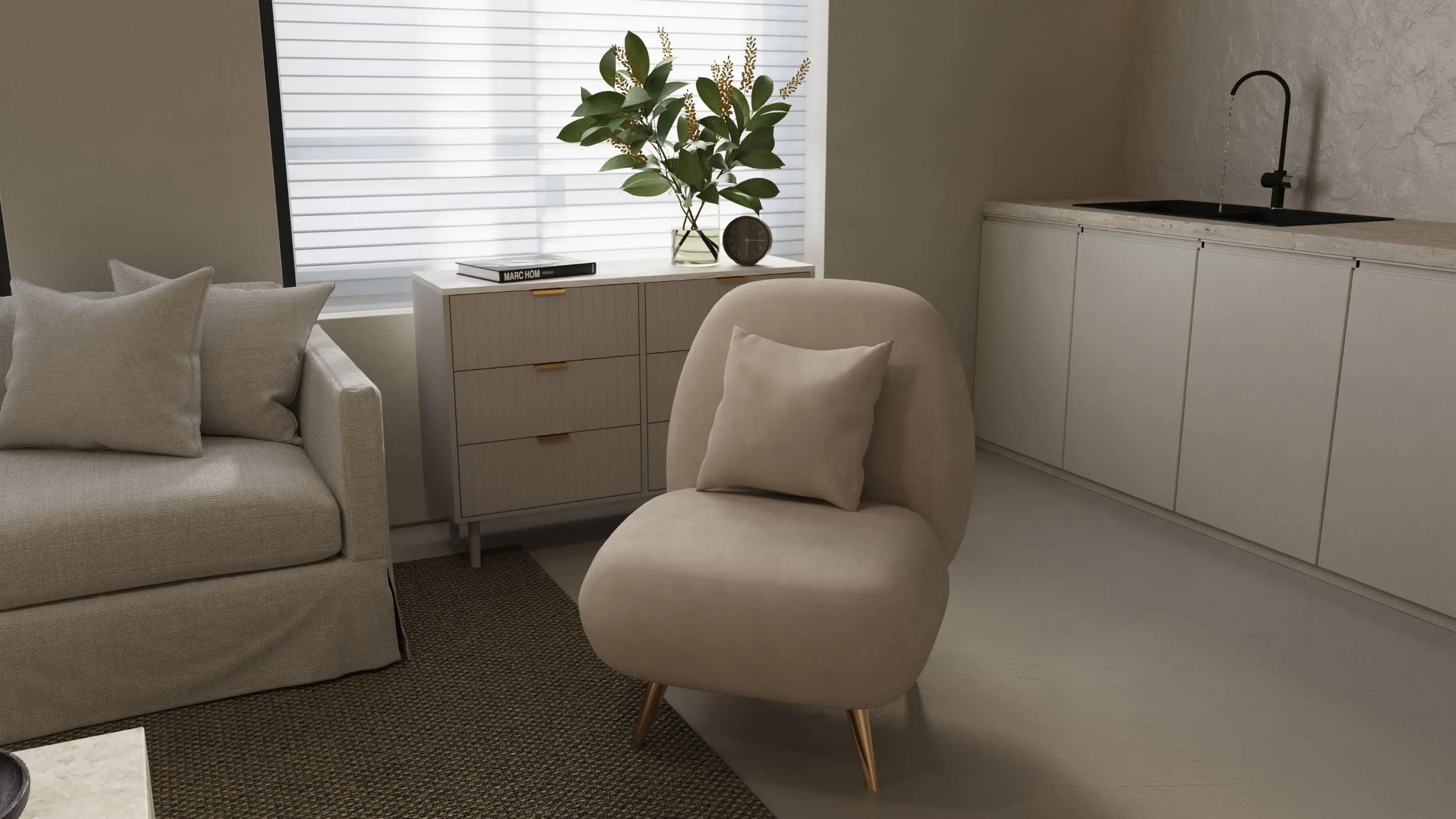 Detail processing Japandi concept 