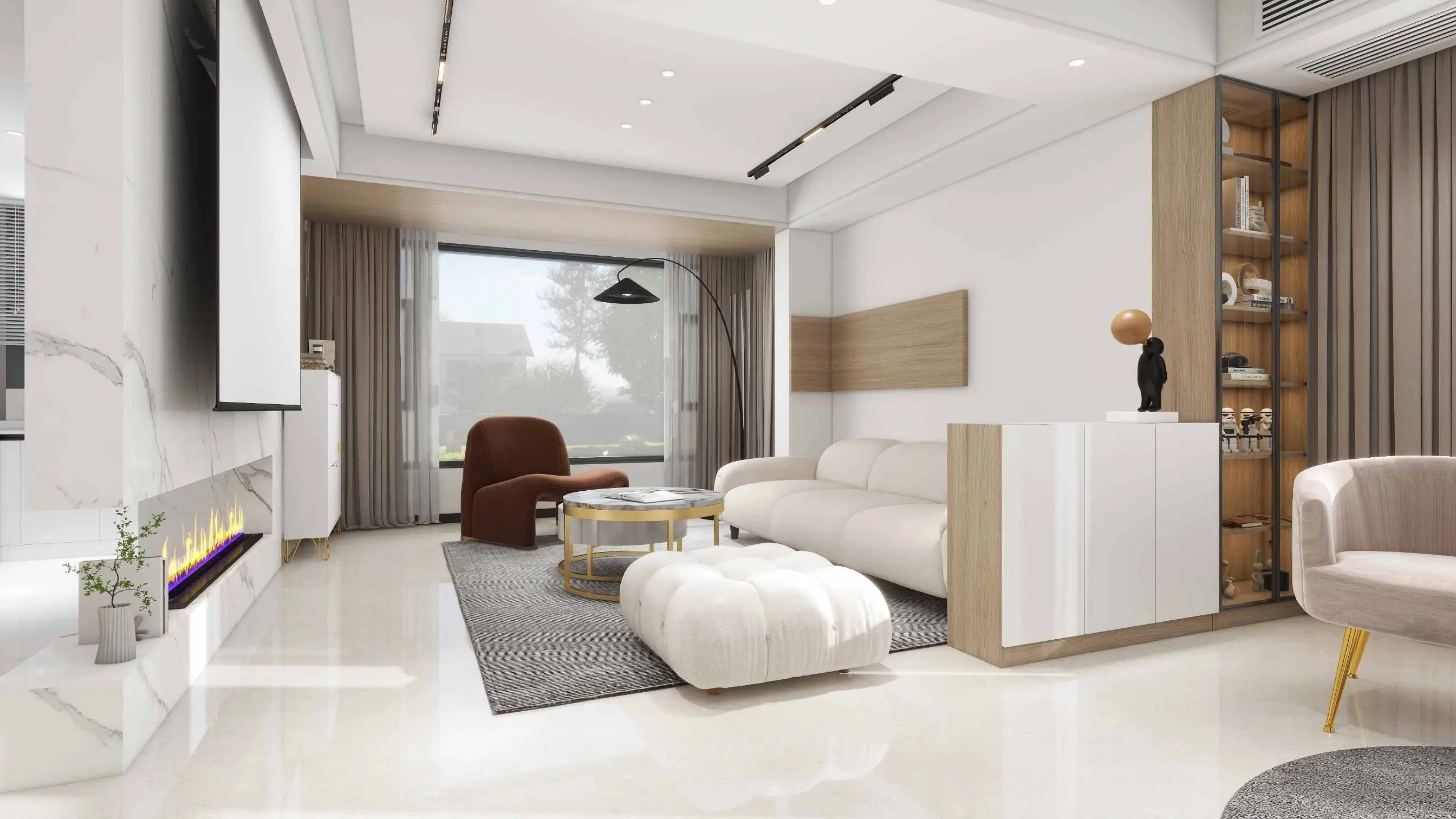 Living room with controlled lighting effects -Eclife home design