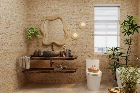 Rough wood grain pattern texture decor for bathroom walls