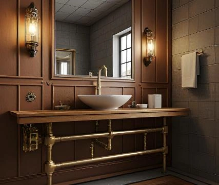 Furniture made of brass and brushed gold materials