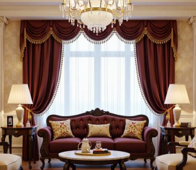  European-style curtains in the living room