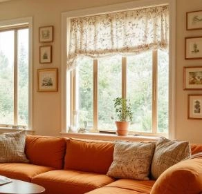 Small Fresh-Style Printed Curtains