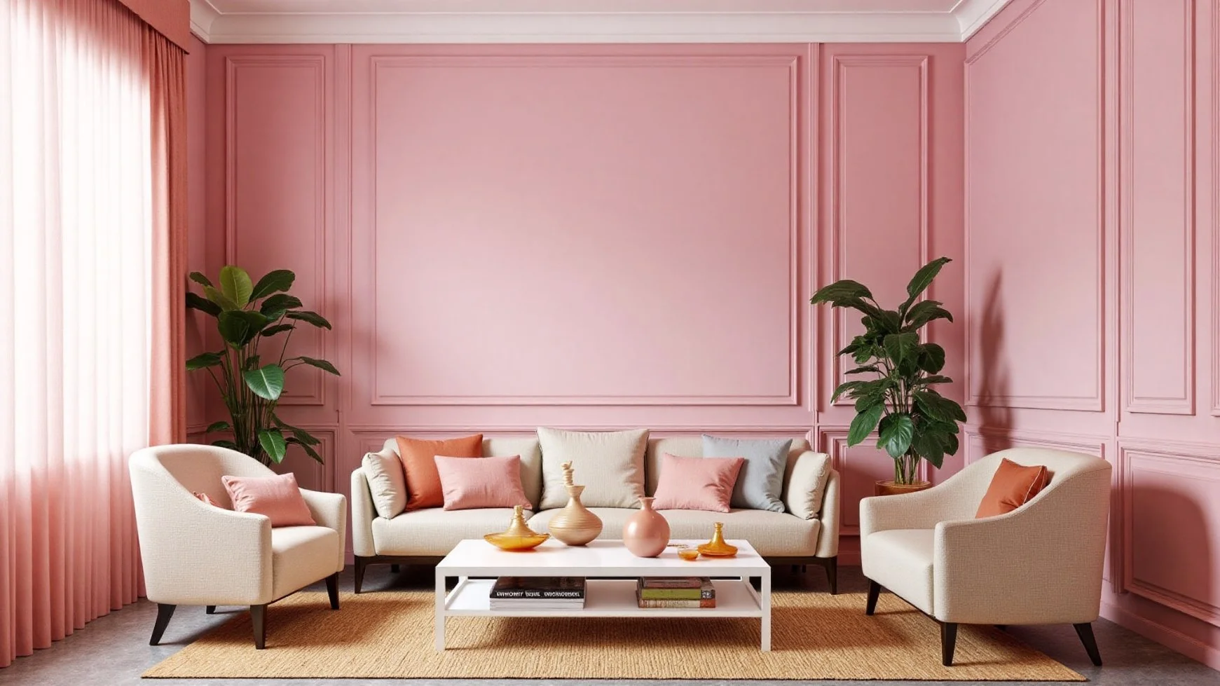 Pink living room