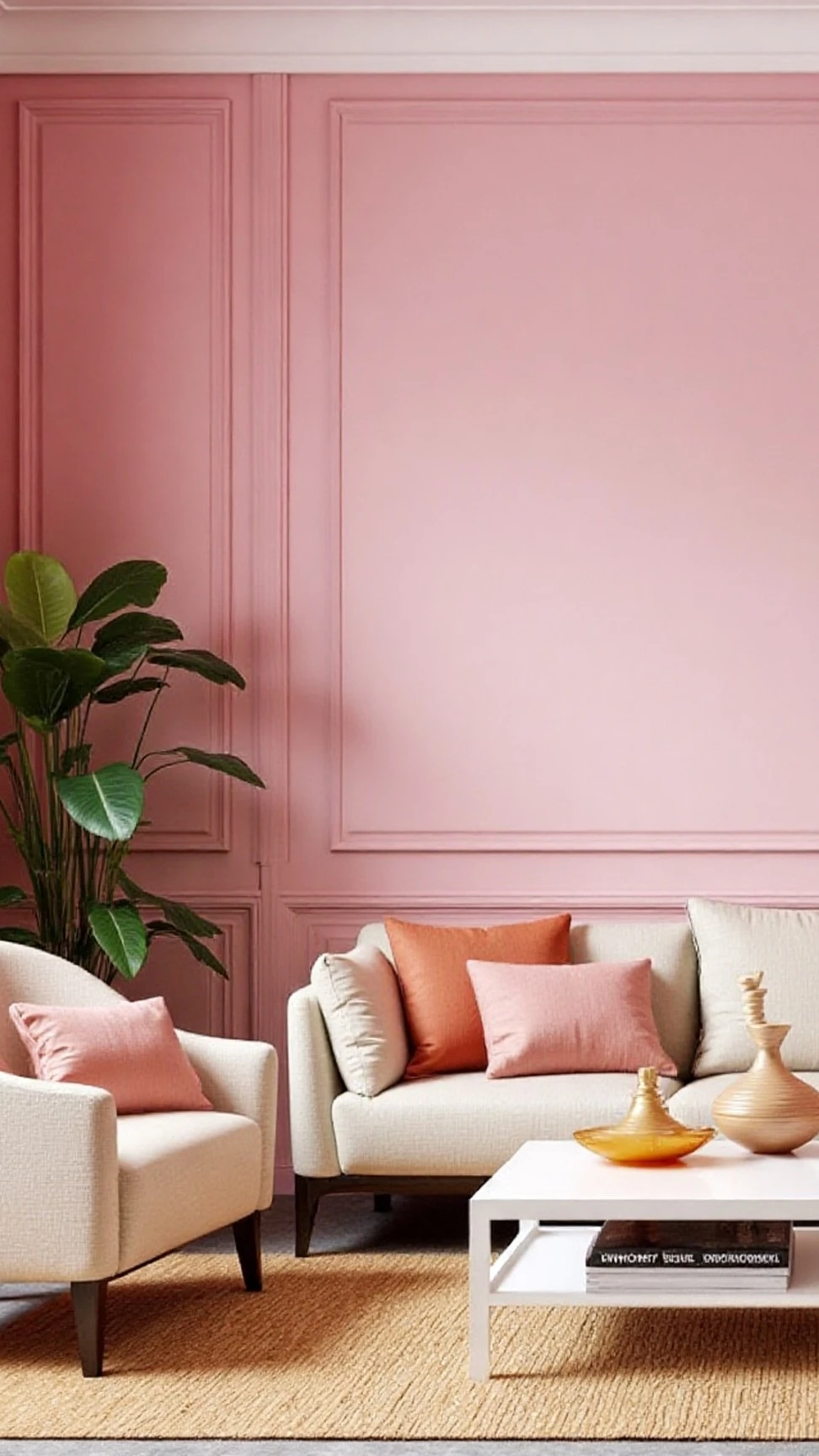Pink living room details