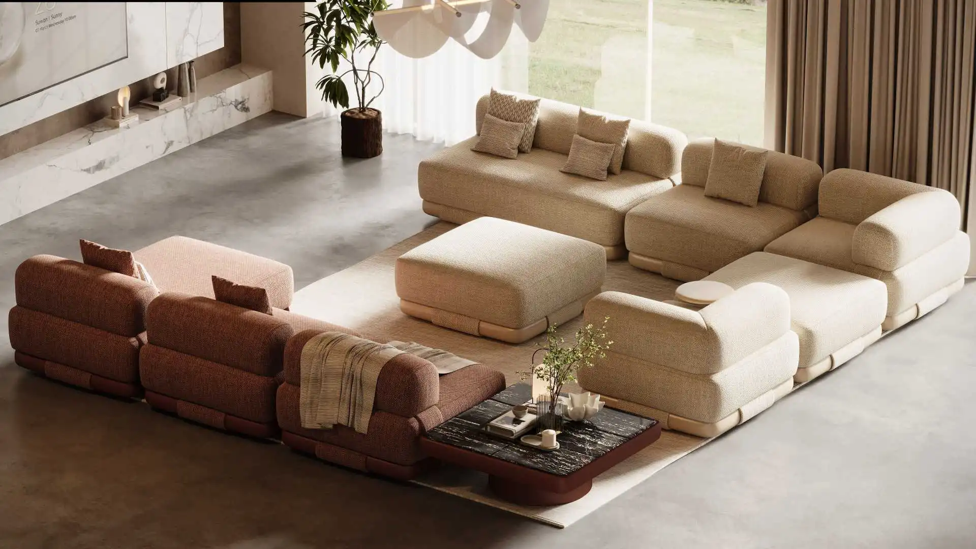 living room design synergy_EClife home design