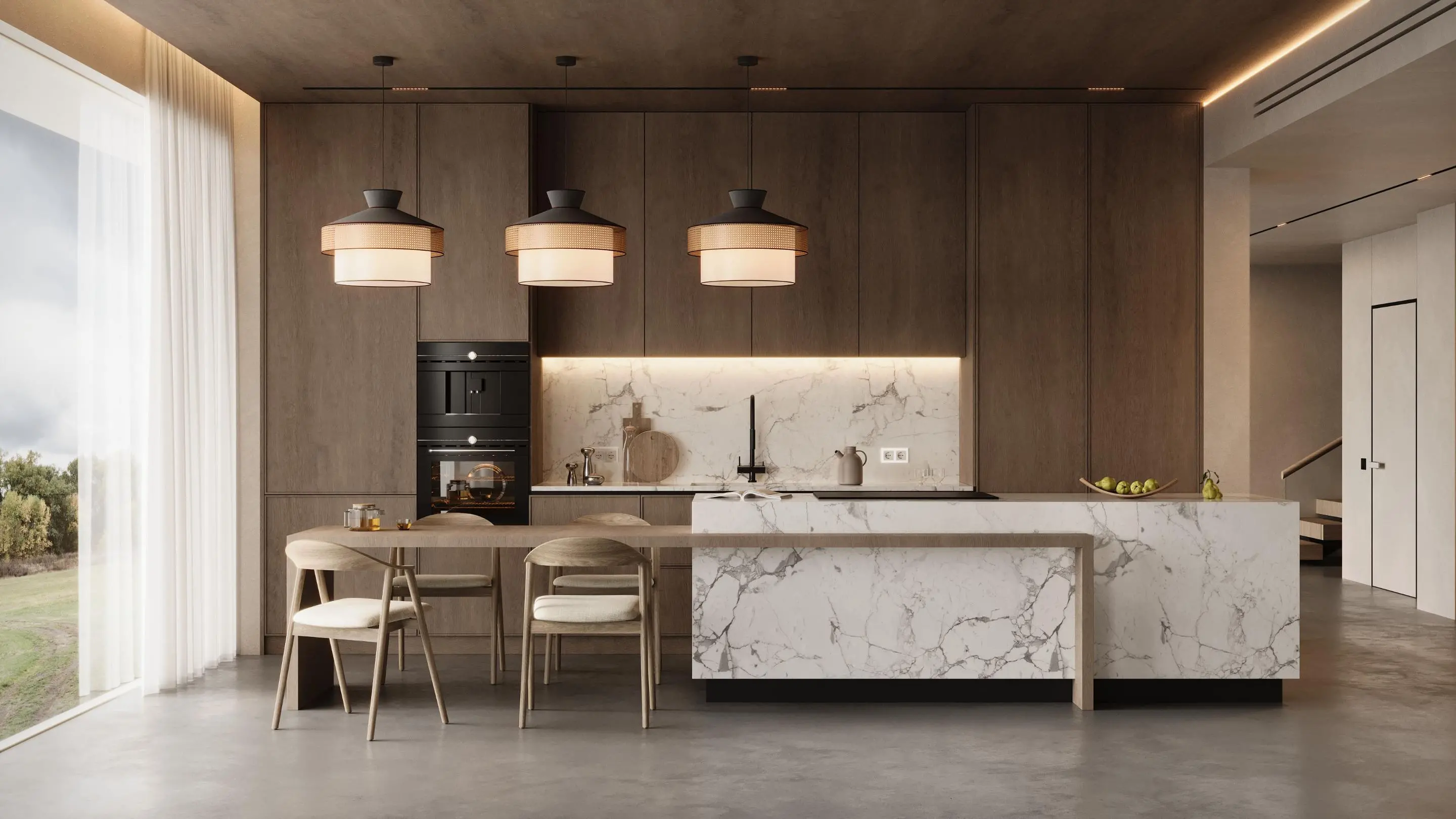 A new level of sophistication kitchen and dinning areas