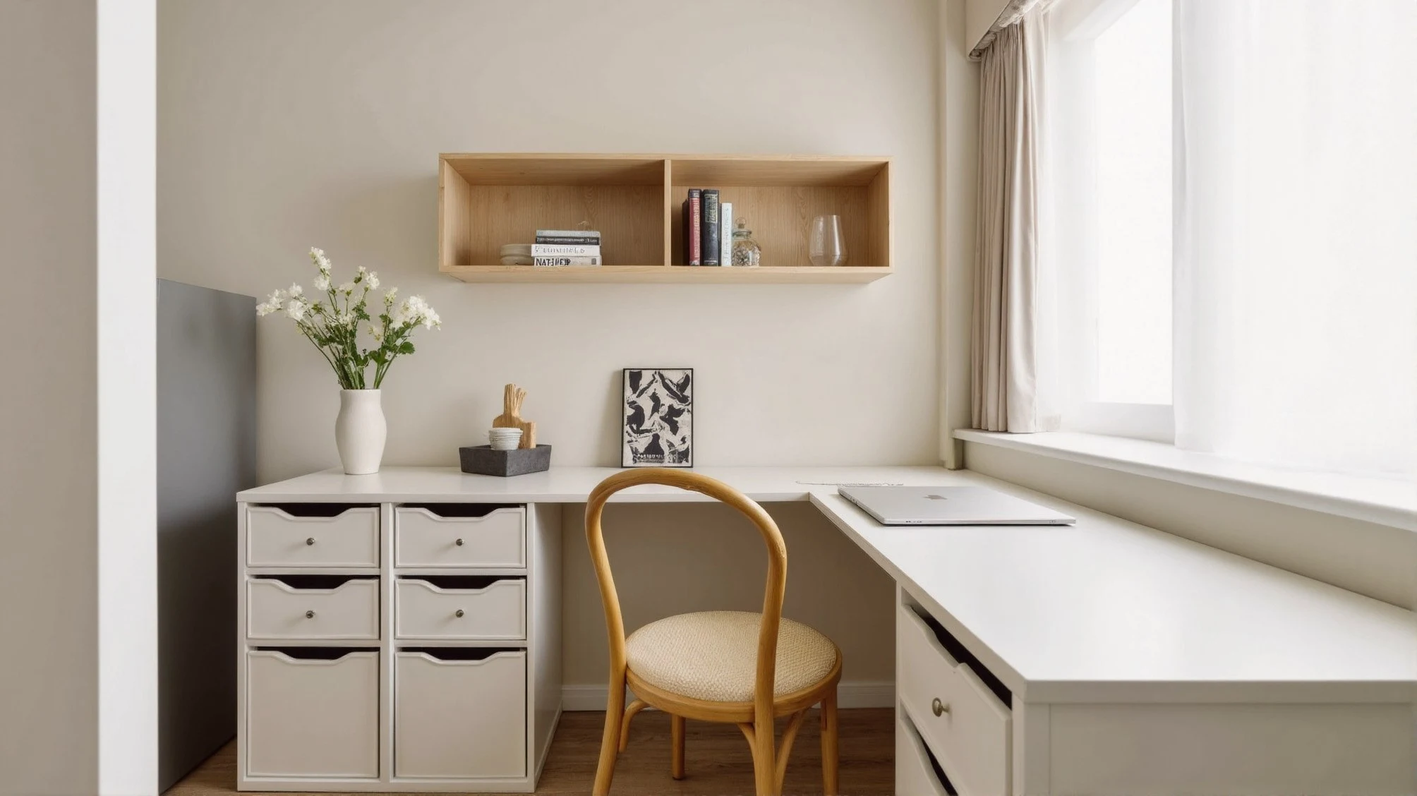 Under-desk storage boxes in a modern setup