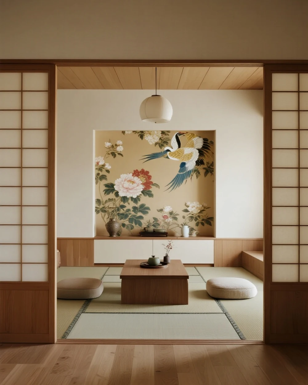 Fusion of Chinoiserie and Japanese minimalism in interior design