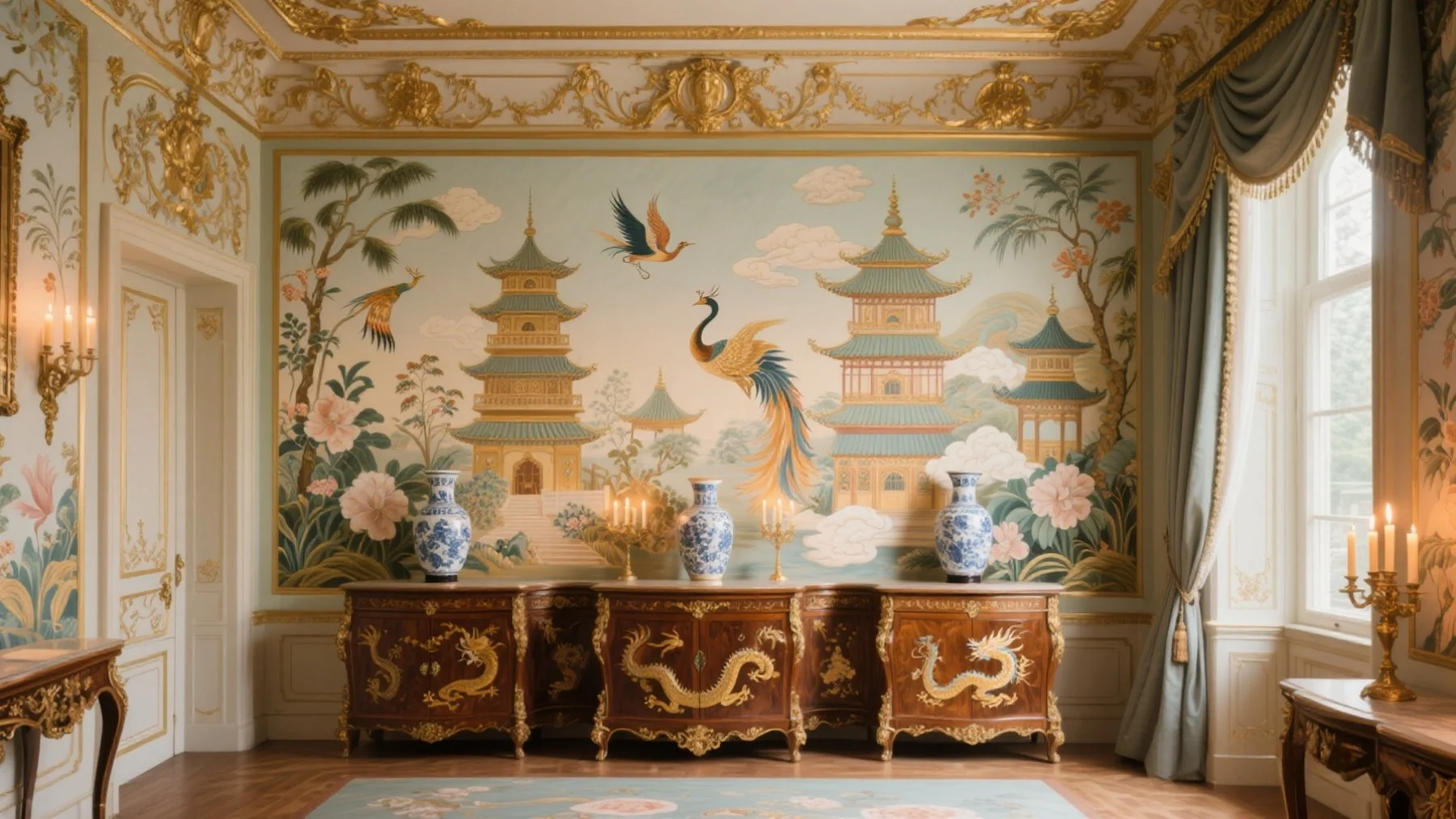 18th century European Chinoiserie art and porcelain