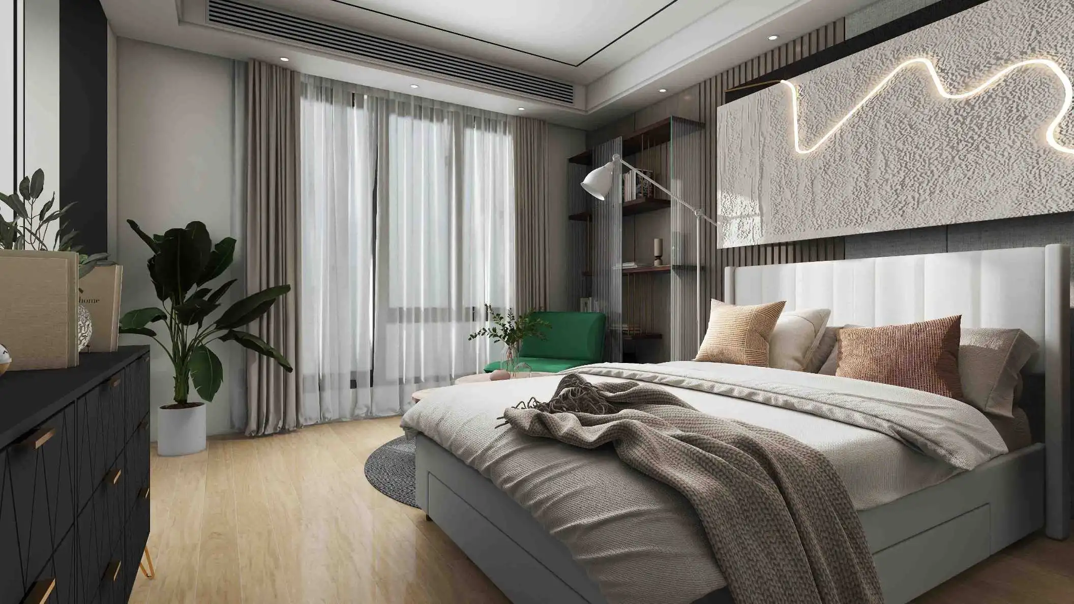 Transformed bedroom through door-to-door installation -Eclife home design