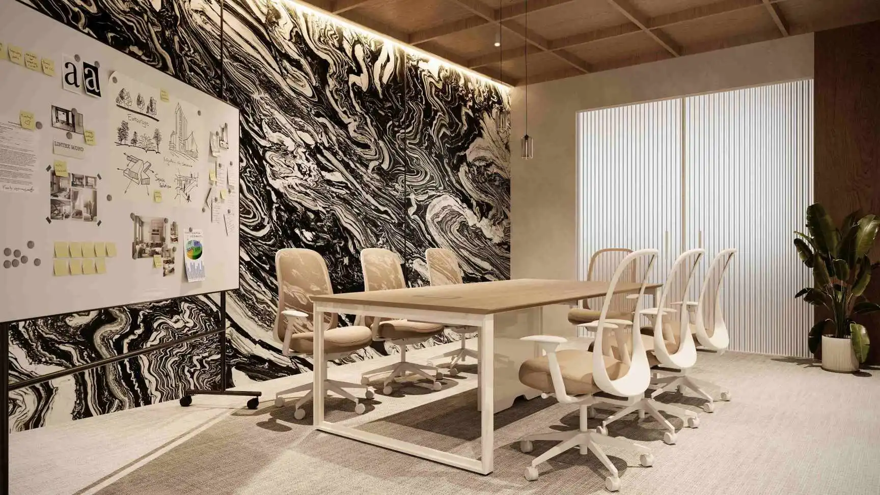 Biophilic Home office layout