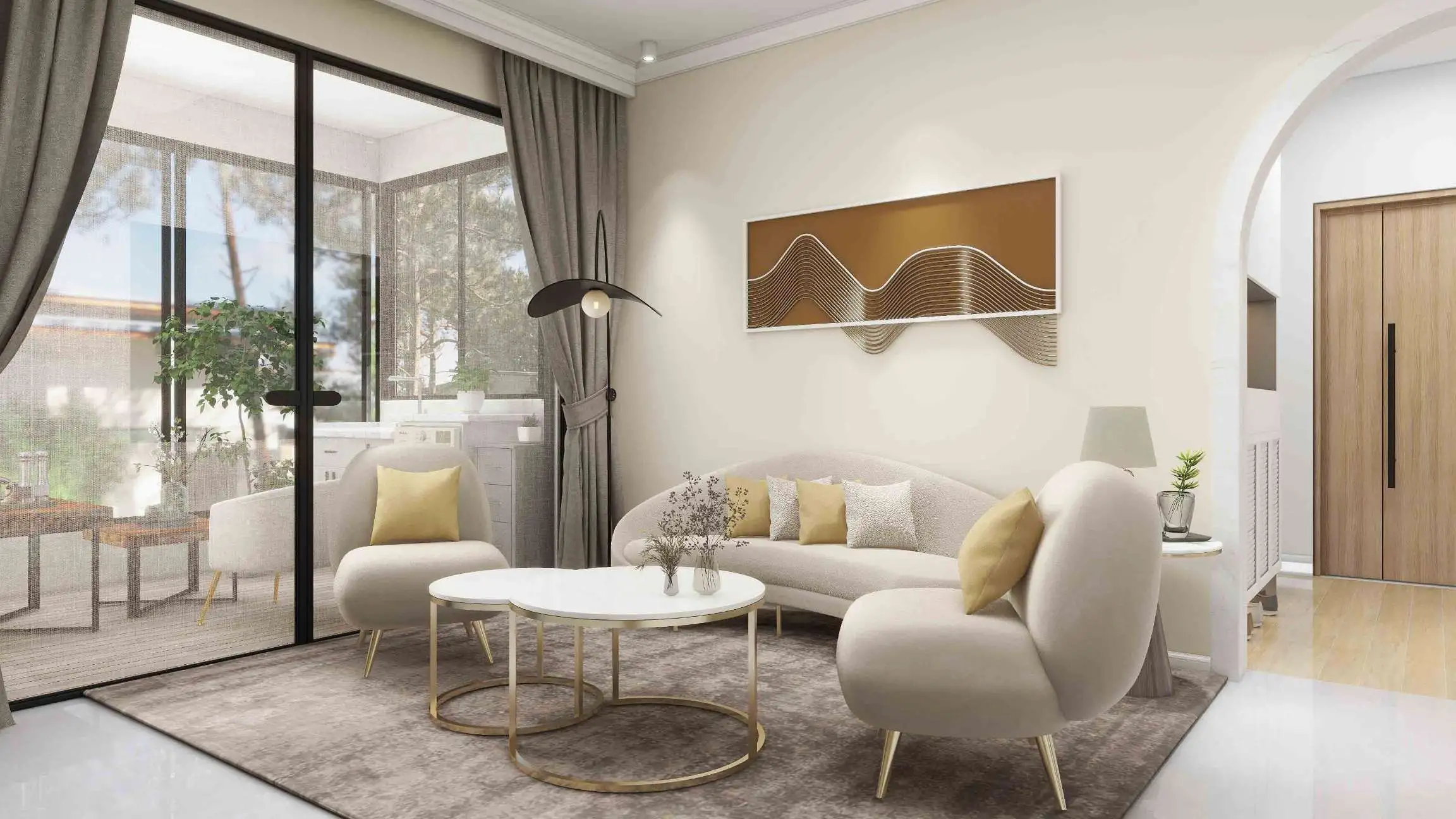 a central overhead light combined with floor kitchen_Eclife home design