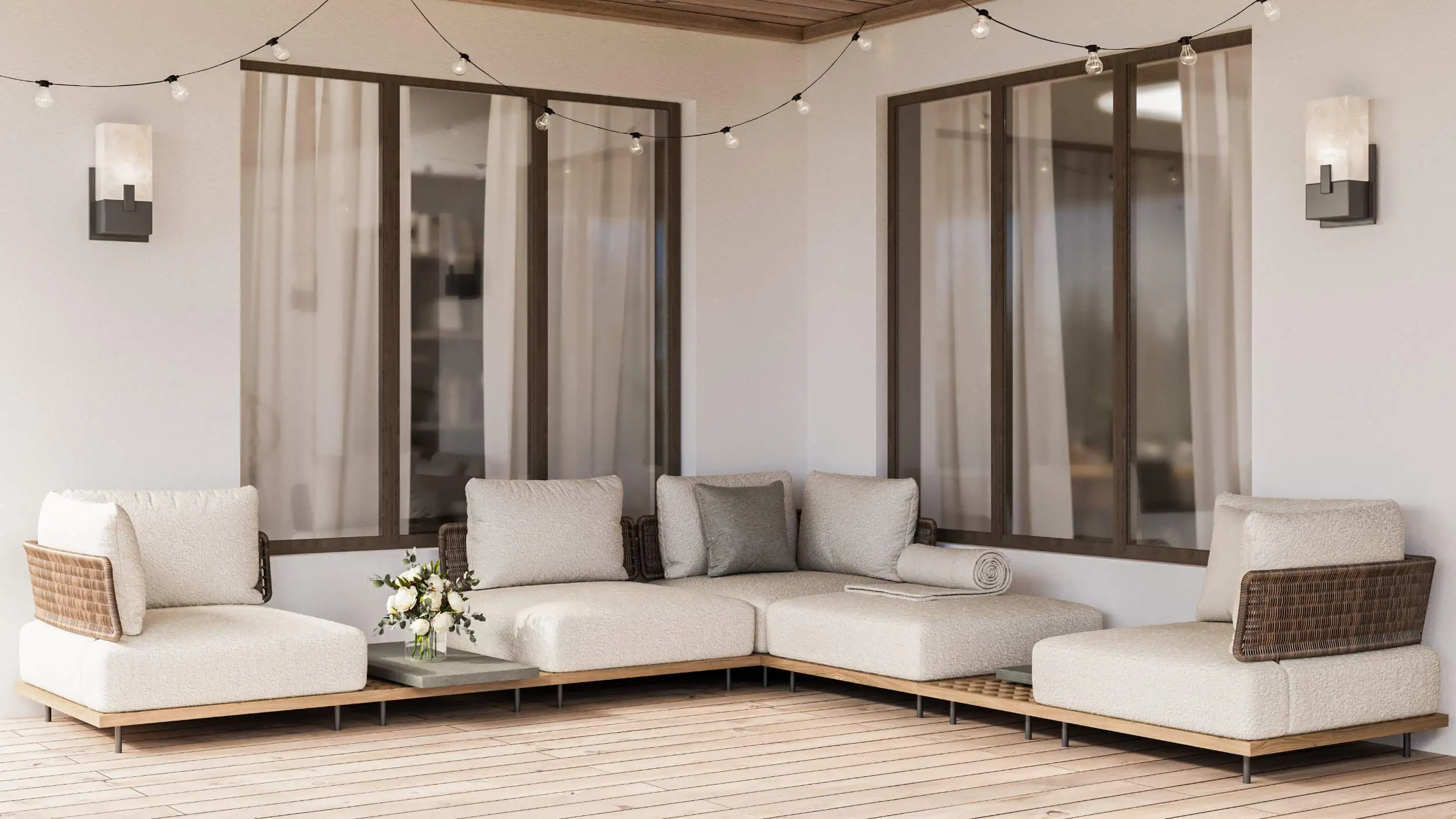 Large windows and skylights yard design