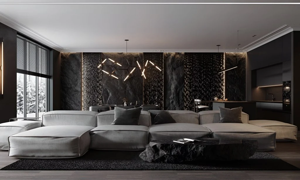 Modern Luxury Apartment Interior Visualization living-room