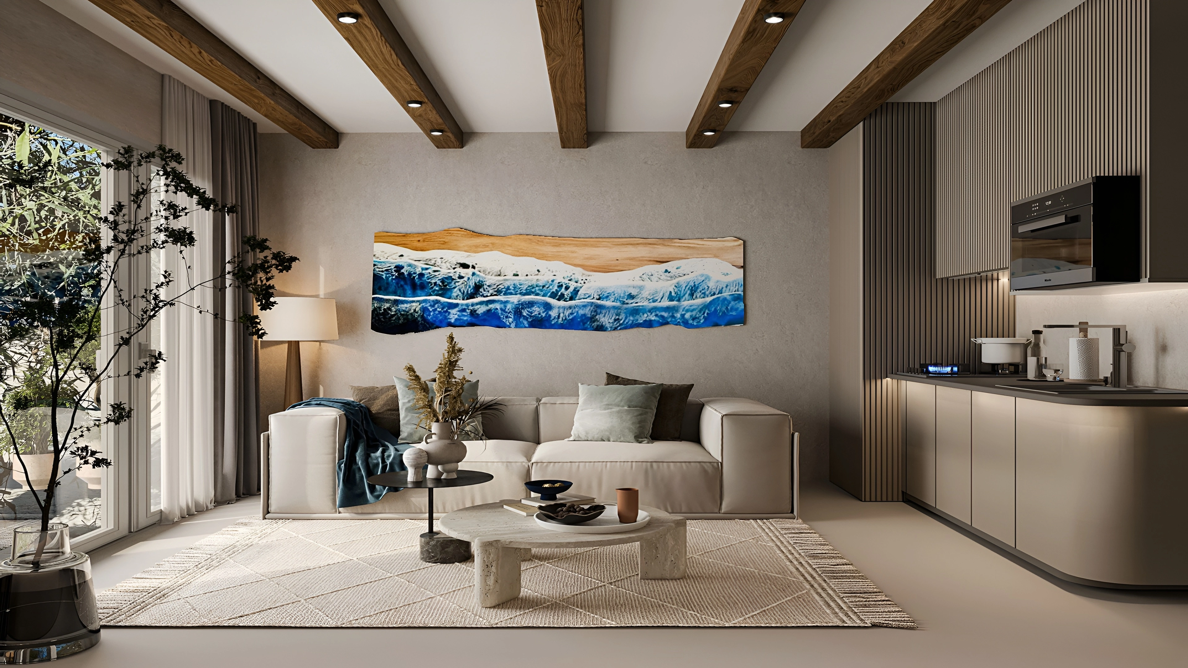 Modern Boho Living Room with Warm Wood Accents Living room 2