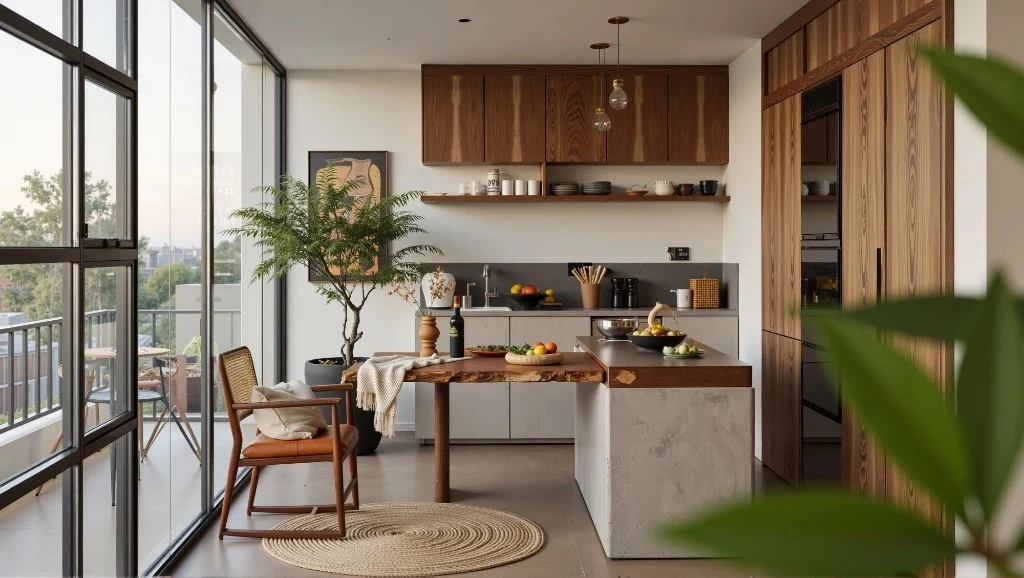 Nature-Style Kitchen: A Warm Cooking Place kitchen