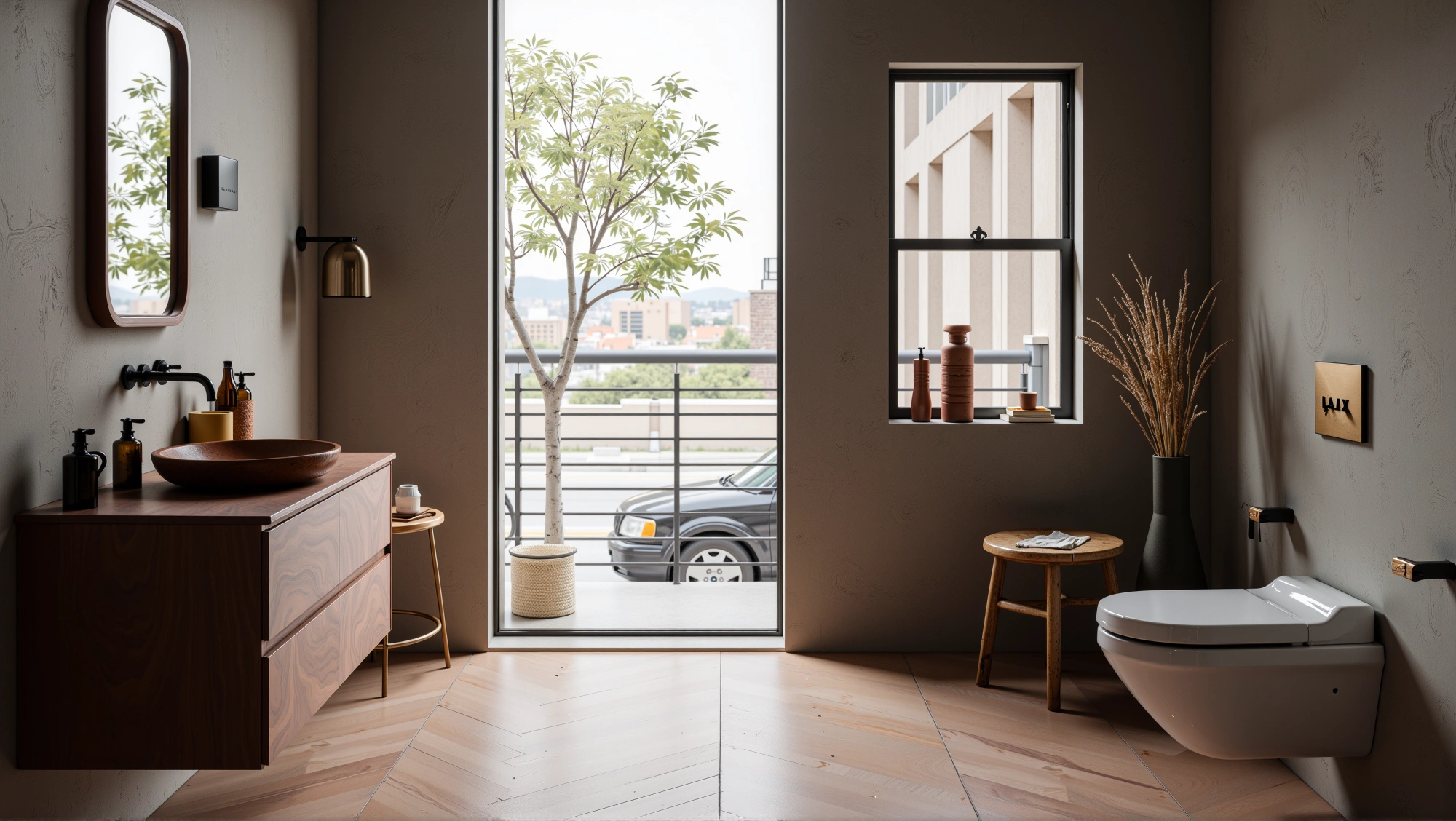 Textured Bathroom Secret with Wabi-Sabi Style Bathroom 2