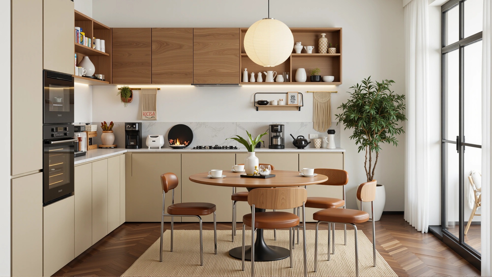 Warm Wood Kitchen and Dining Kitchen 4