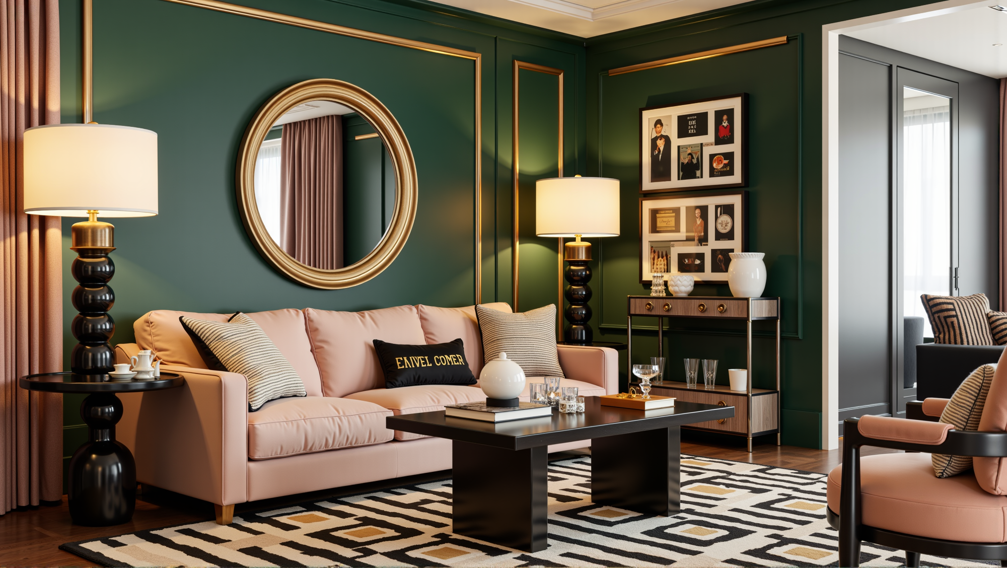 Elegant Luxury Soft Pink Living Room Living room 5