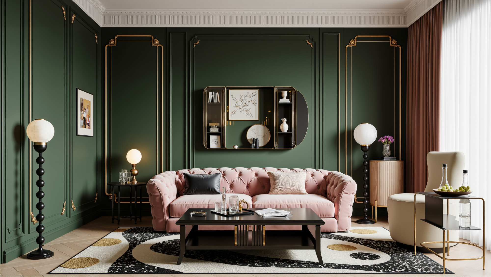 Elegant Luxury Soft Pink Living Room Living room 1