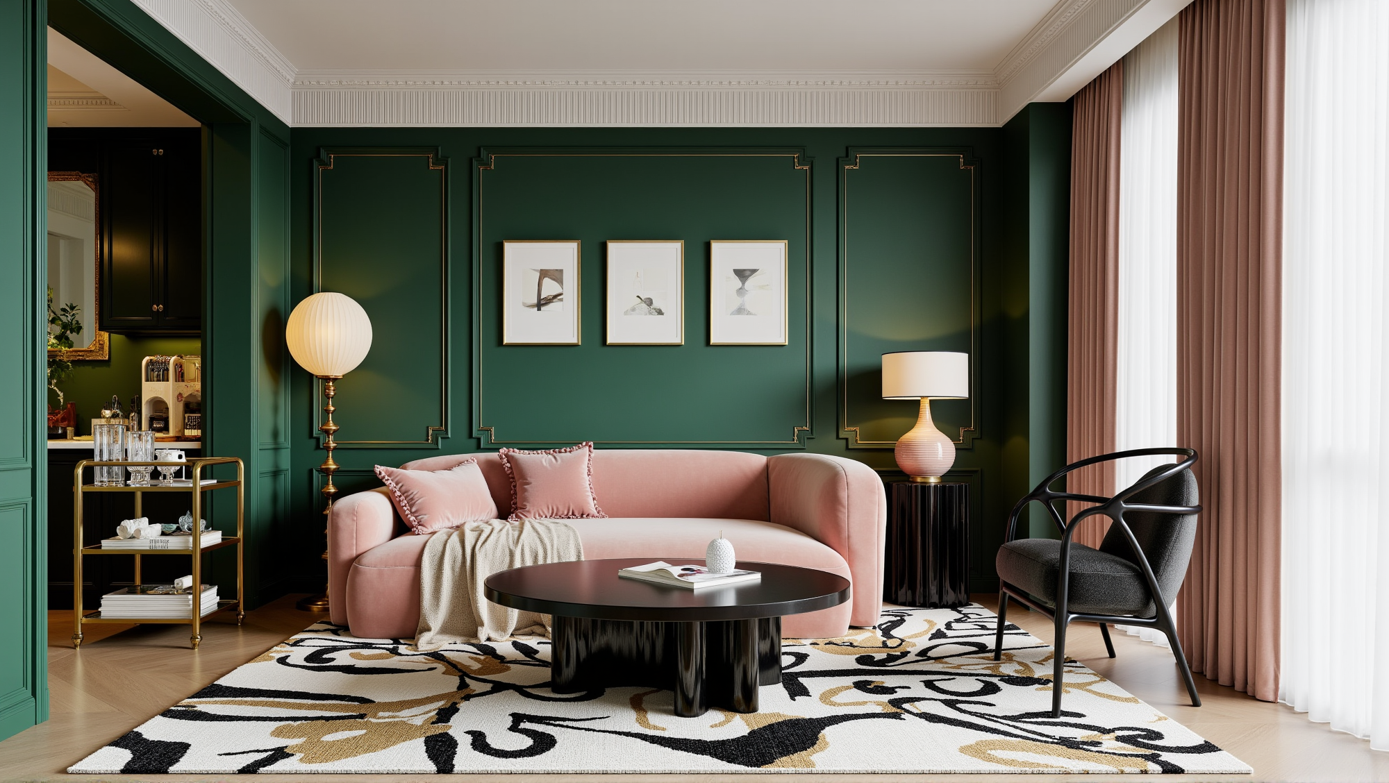 Elegant Luxury Soft Pink Living Room Living room 2