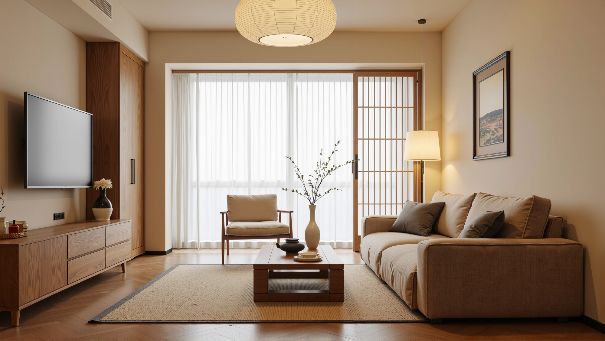 Warm Wabi Sabi Living Room Living room 1