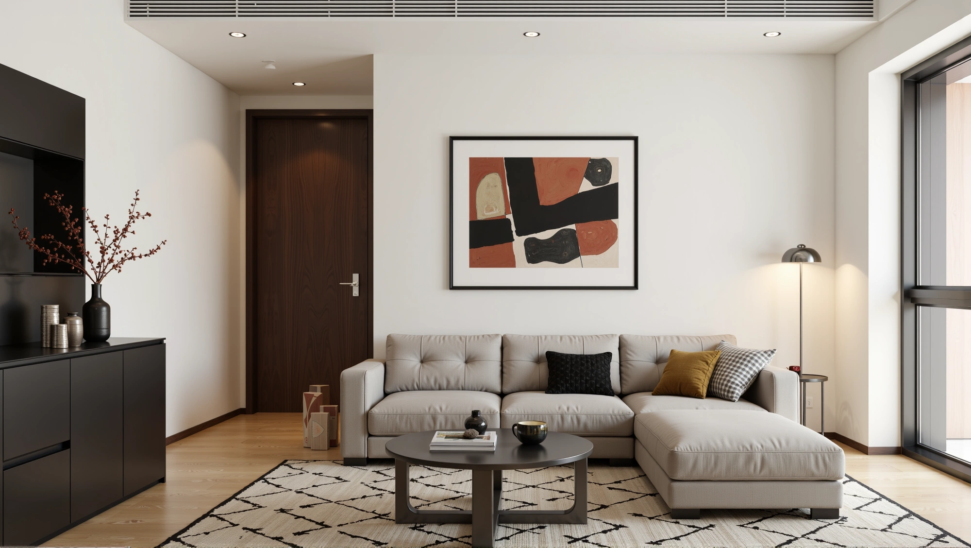 Light Wood and Art Simple Luxury Living Room Living room 4