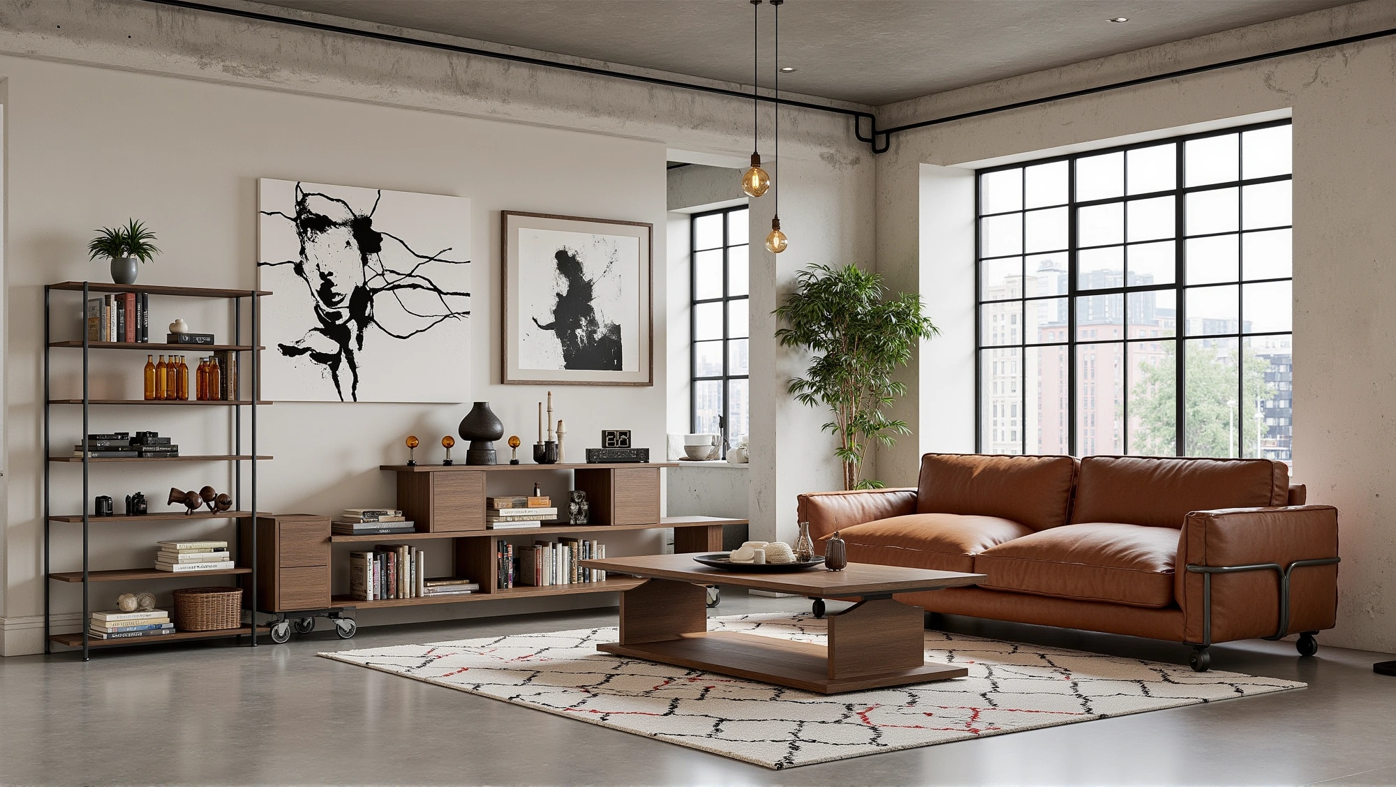 An Industrial-Chic Living Space Living room 1